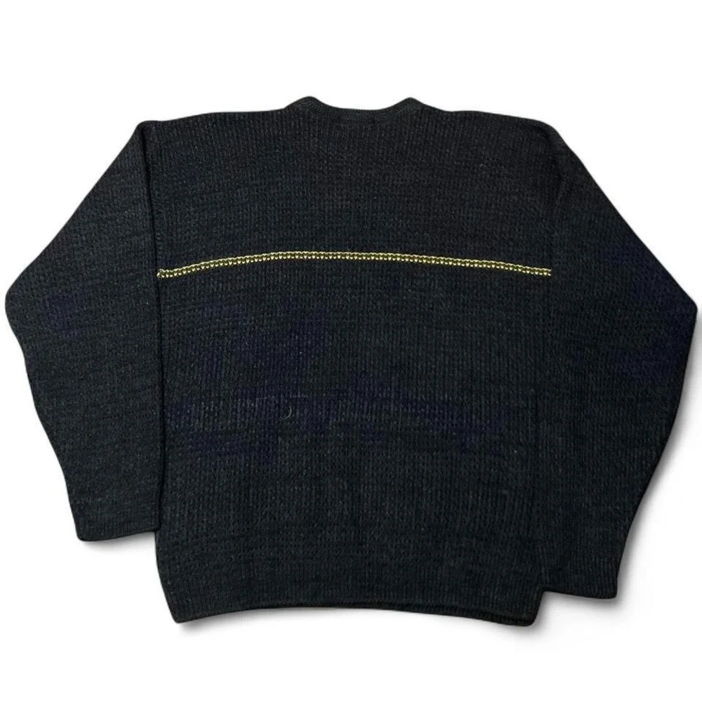 New era acrylic knit crewneck sweater stripe vtg 80s/90s USA grandpa XL/23